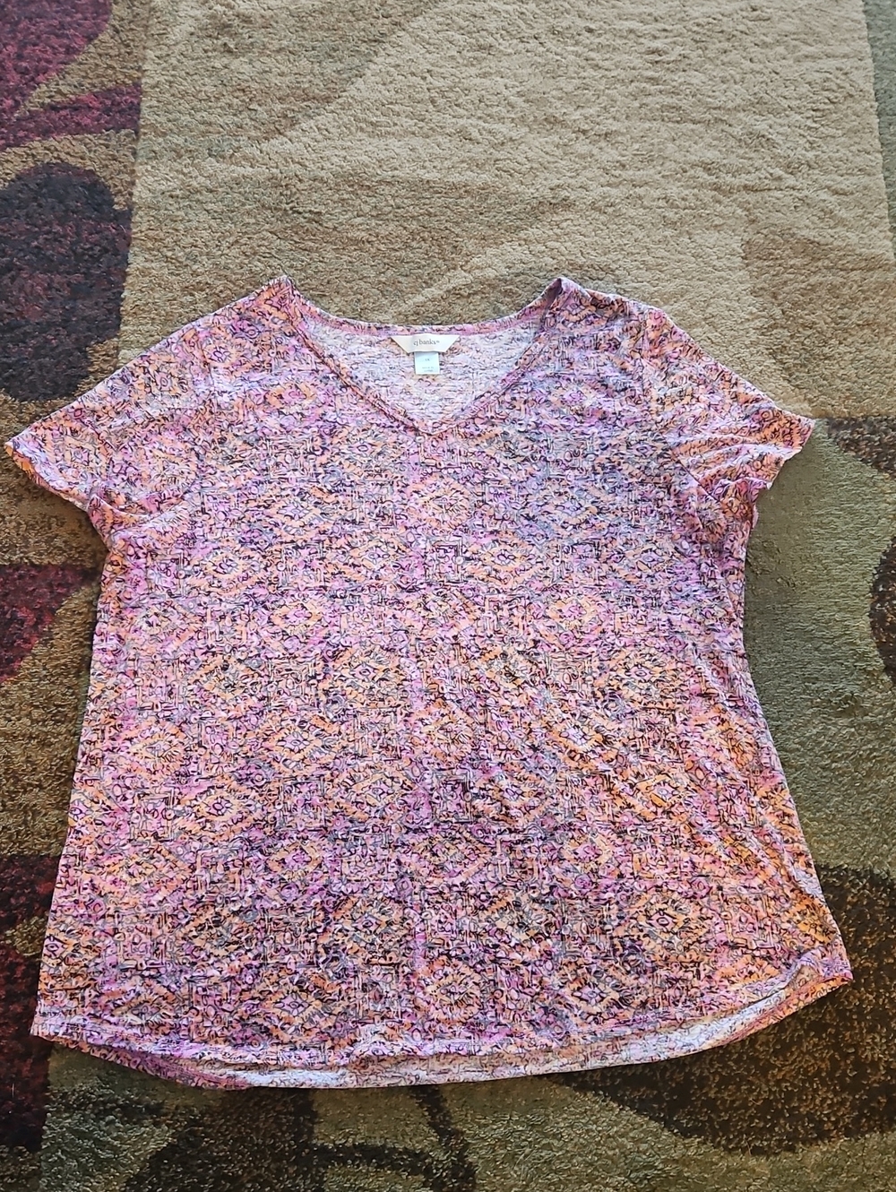 Christopher & Banks Multi Color V Neck Short Sleeve Tee